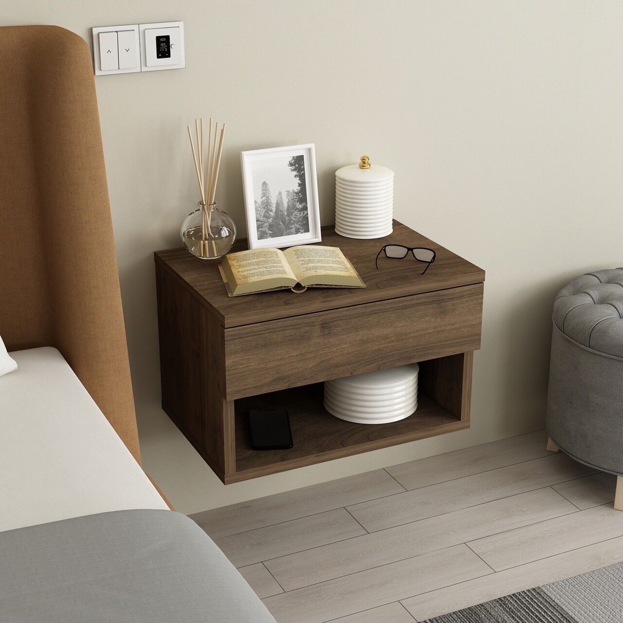 Noptiera, Hanah Home, Rıbes, 44.6x29x31.6 cm, Maro - imagine 6